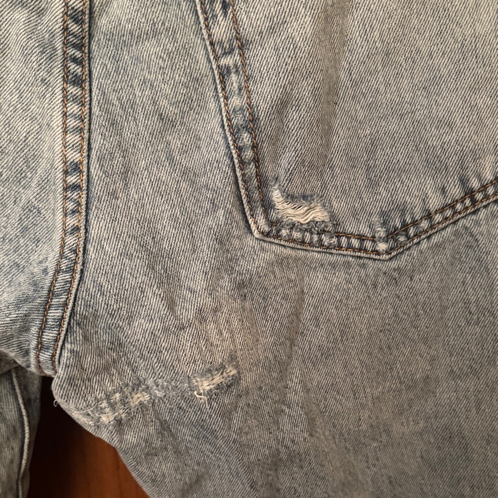 Mnml Distressed Patchwork Bootcut Jeans - Light B… - image 4